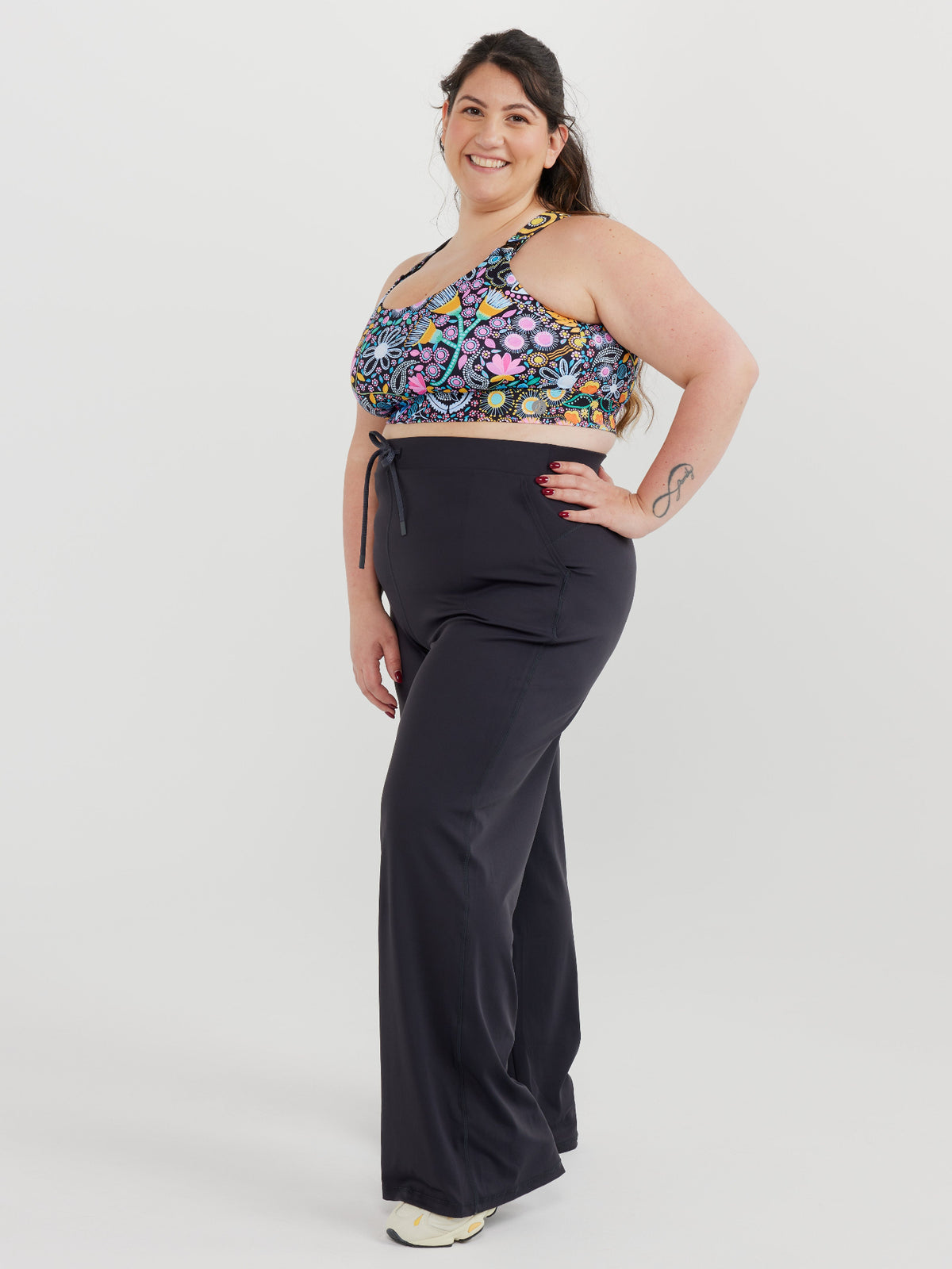 Studio Wide Leg Pants - Charcoal