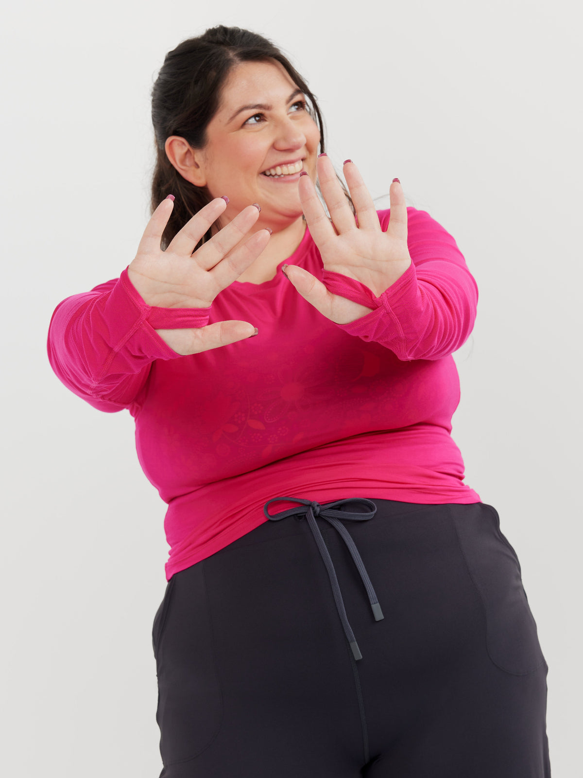 Studio Long Sleeve Top - Hot Pink