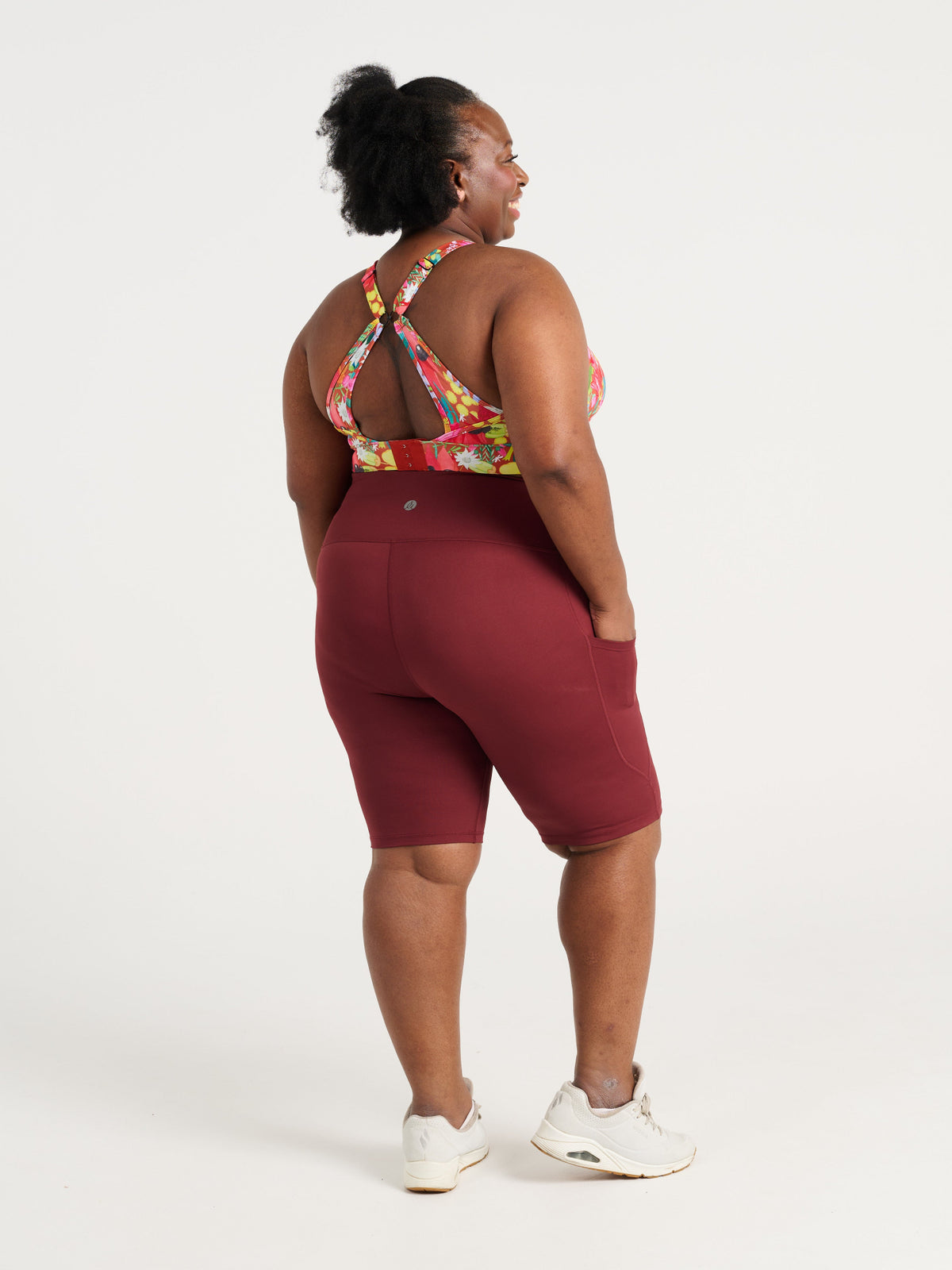 Cherry Choc SleekFit Bike Shorts, worn by Zee