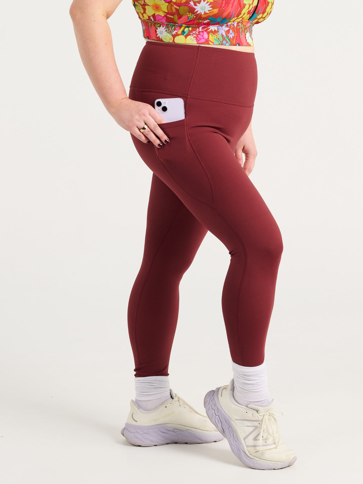 Cherry Choc SleekFit Legging, 7/8-length, worn by Ruby