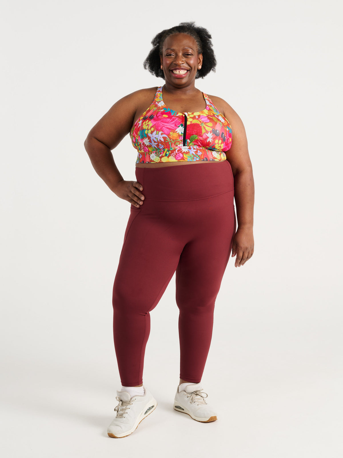 Cherry Choc SleekFit Legging, 7/8-length, worn by Zee