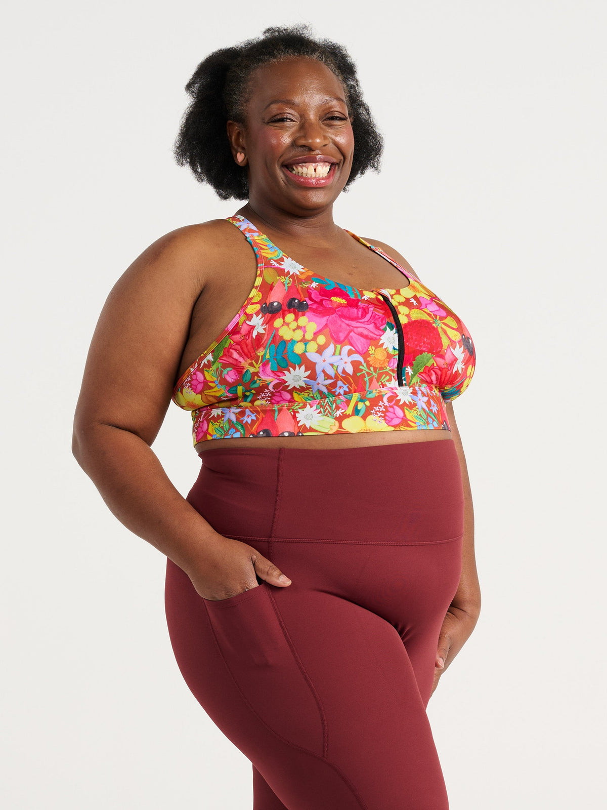 Cherry Choc SleekFit Legging, 7/8-length, worn by Zee