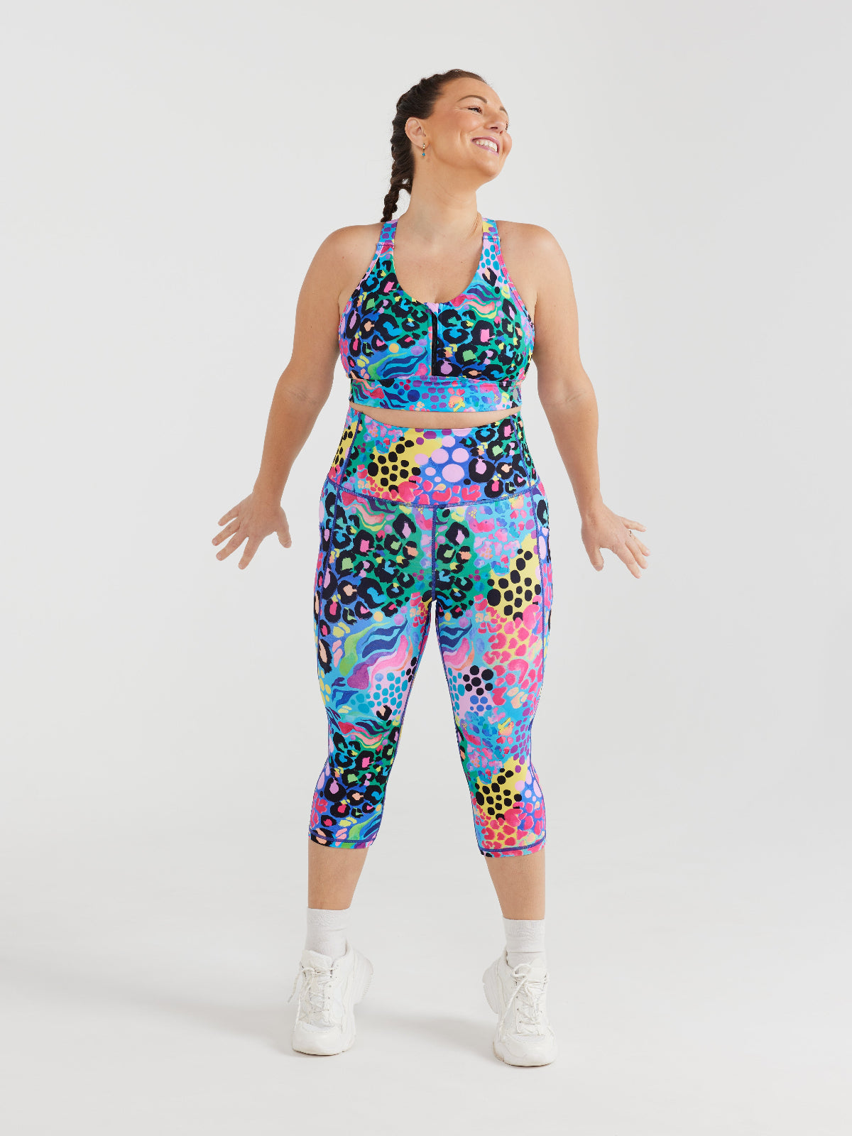 Electric Leopard Everyday Cropped Legging - 3/4 length