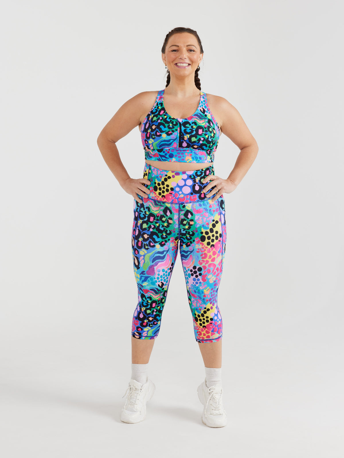 Electric Leopard Everyday Cropped Legging - 3/4 length