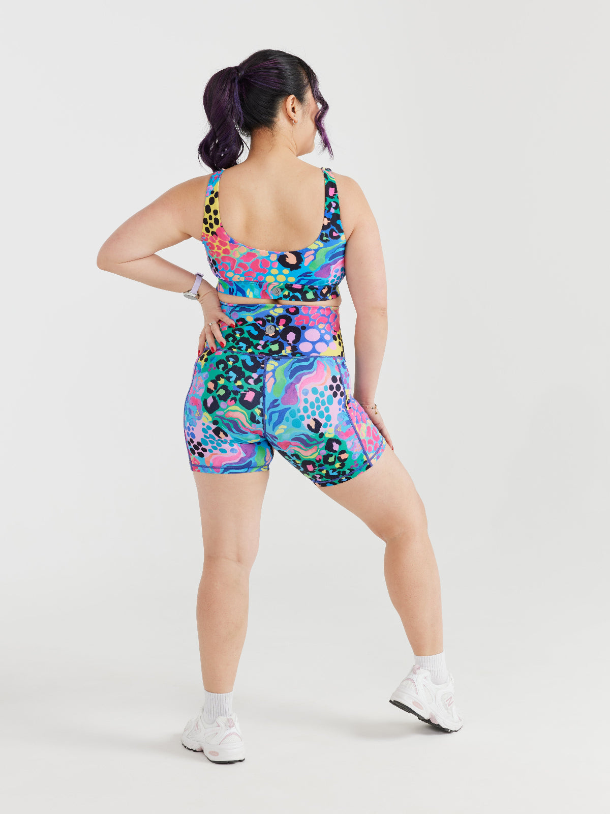 Electric Leopard Active Swim Crop