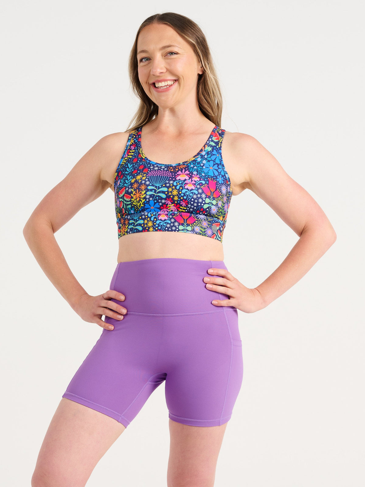 Ellie's Garden Liberty Hookback Crop, worn by Jen