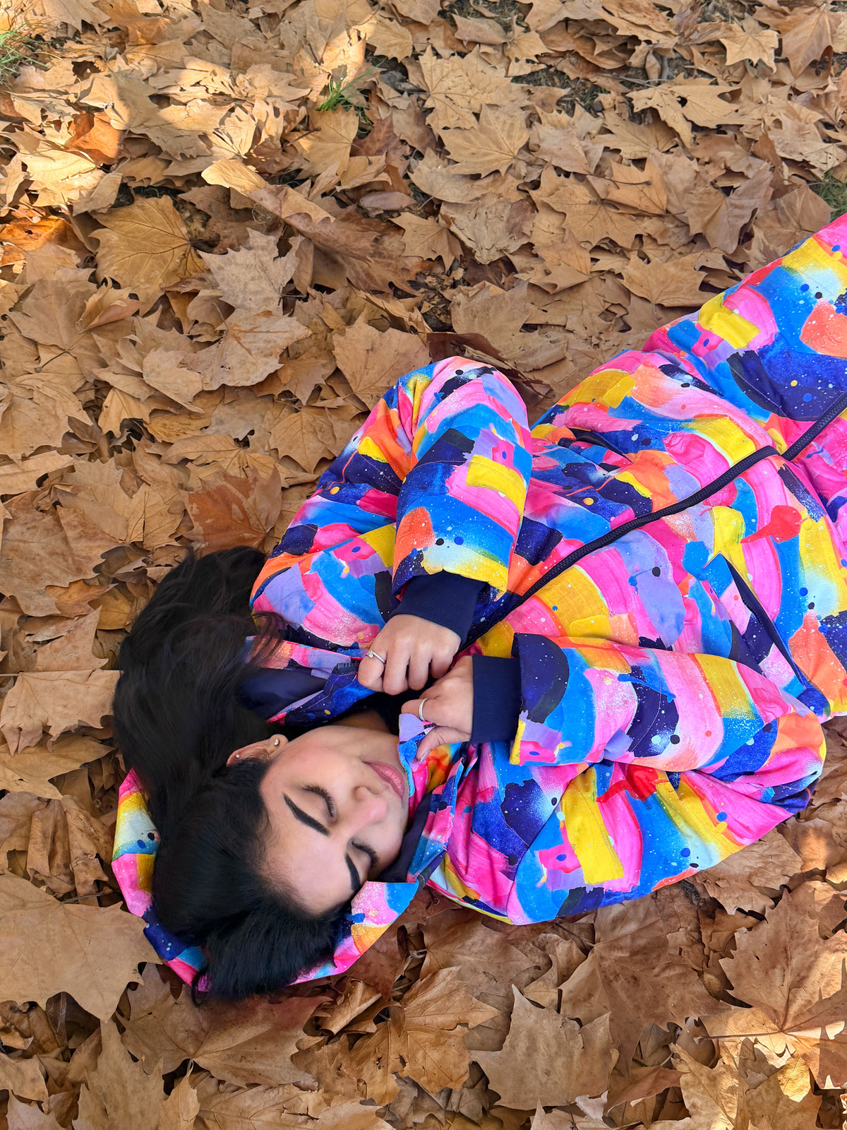 Neon Flow Longline Hooded Puffer Jacket (PREORDER)