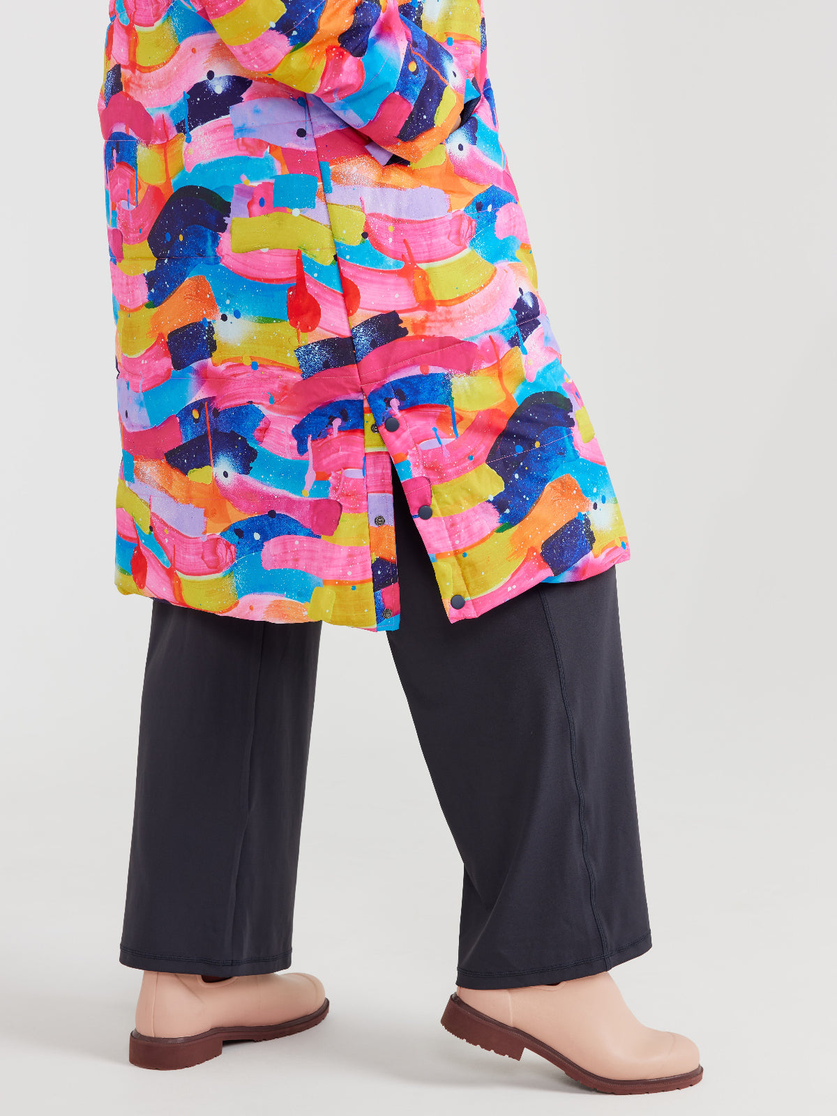Neon Flow Longline Hooded Puffer Jacket (PREORDER)
