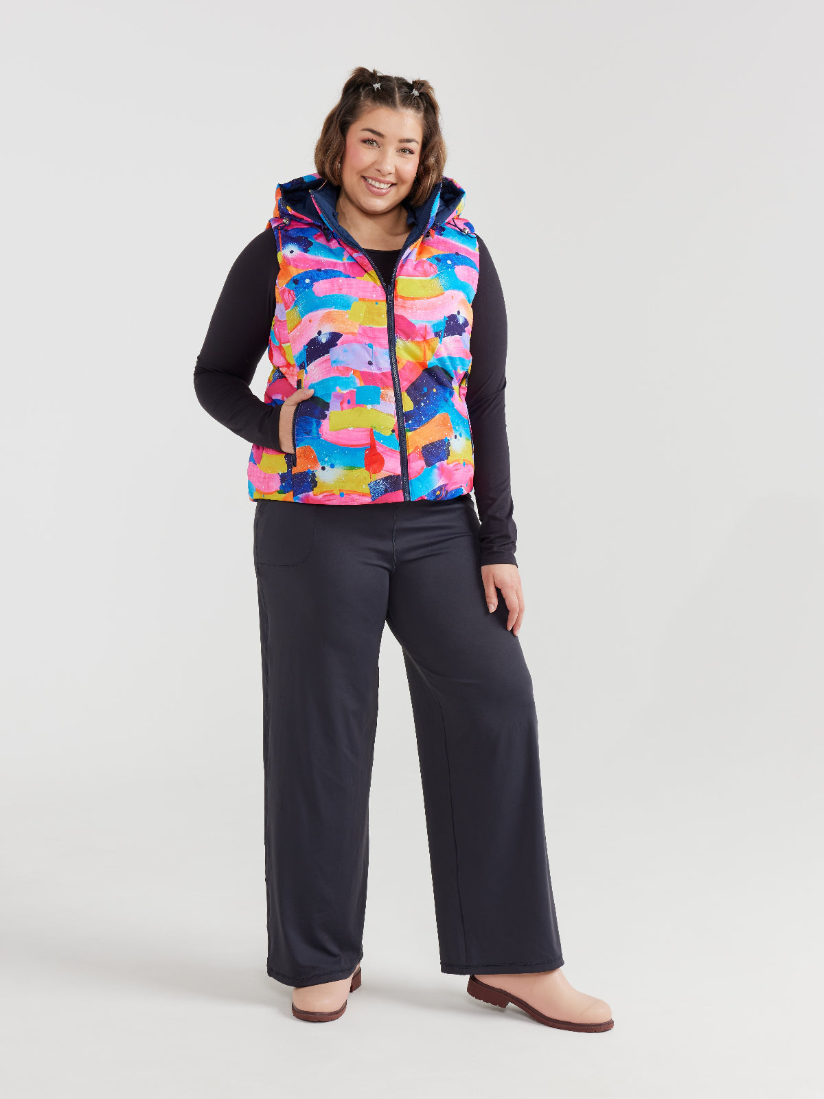 Neon Flow Reversible Hooded Puffer Vest- Adults (PREORDER)