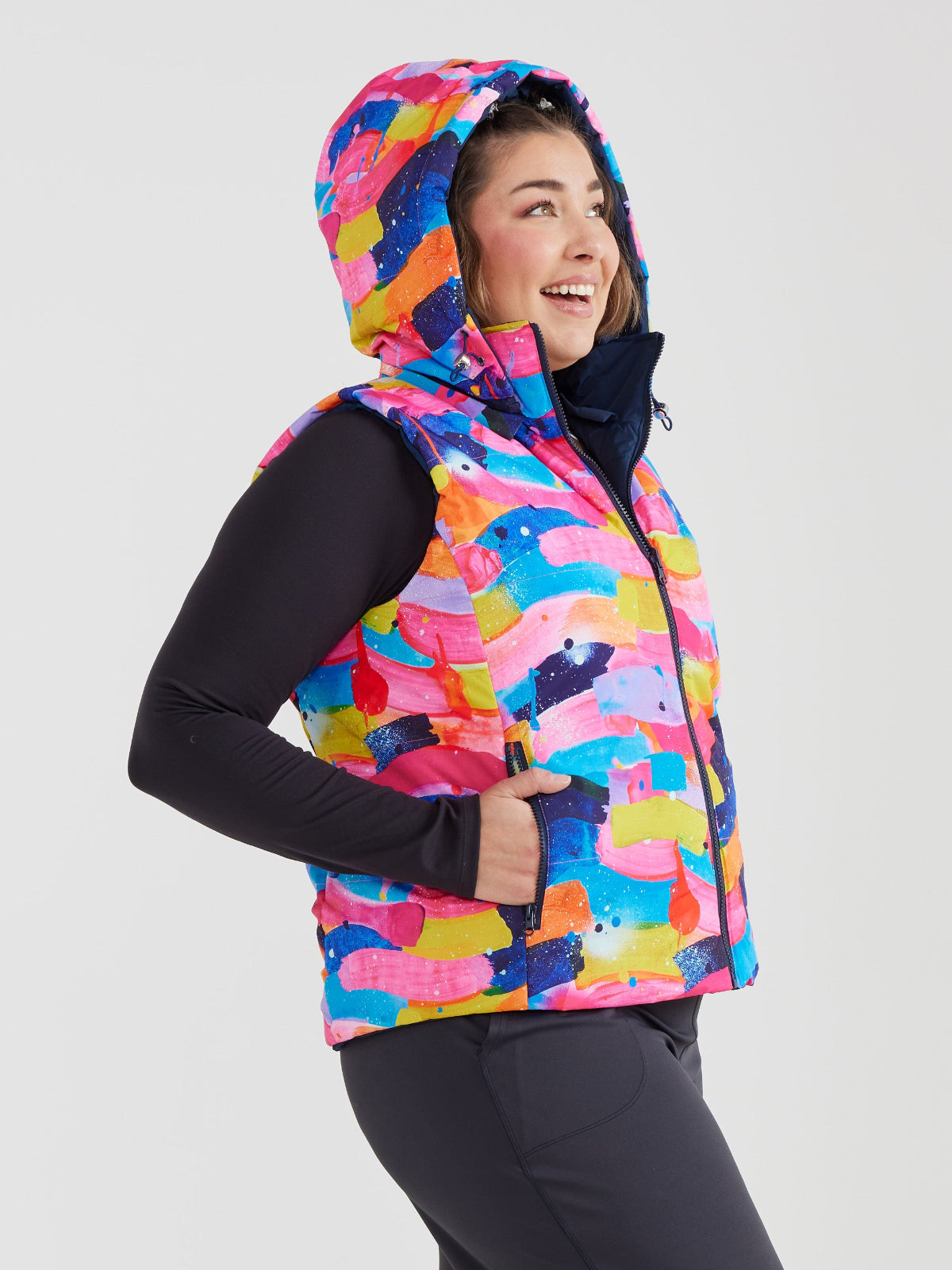 Neon Flow Reversible Hooded Puffer Vest- Adults (PREORDER)