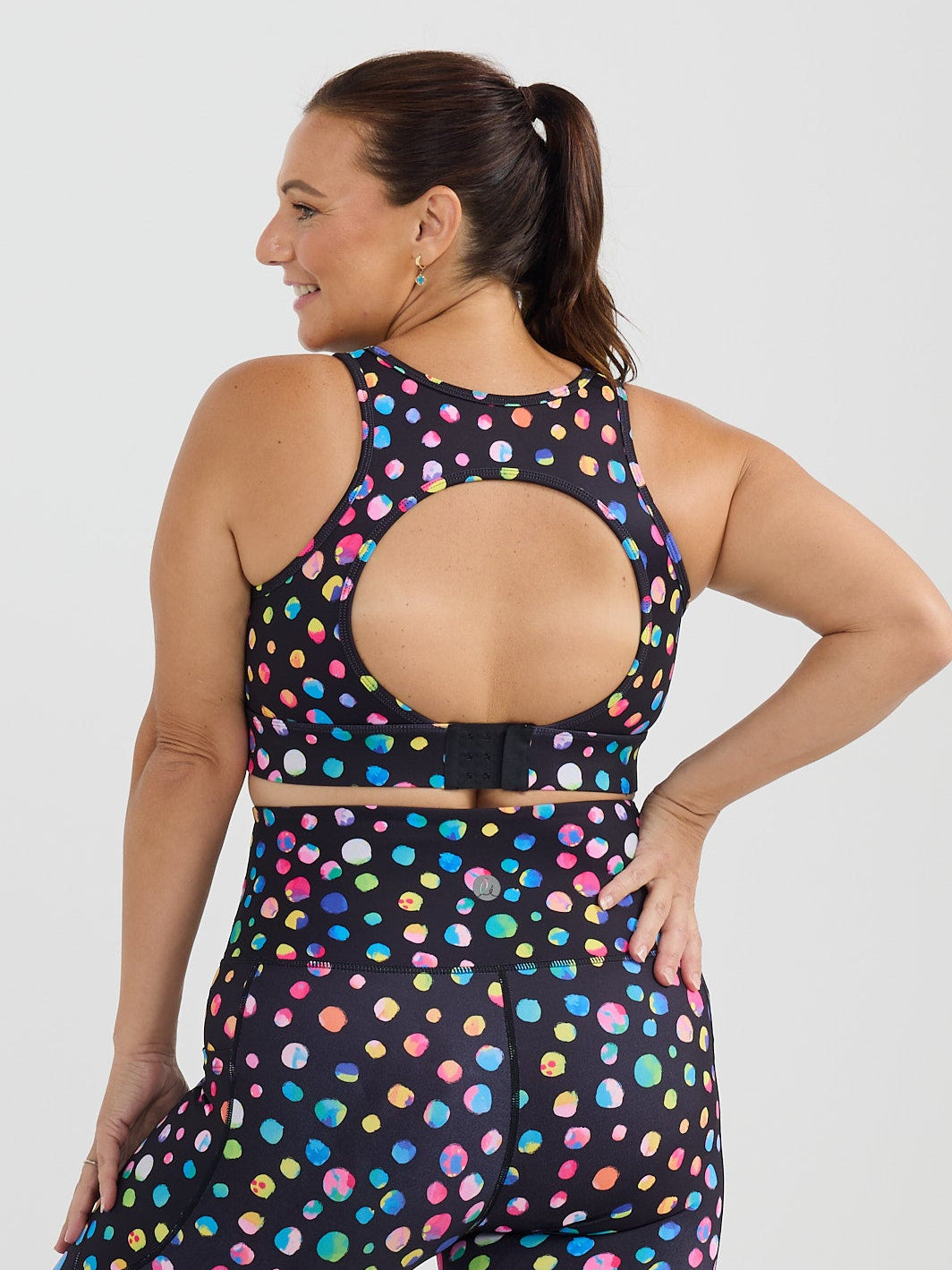Night Polka Liberty Hookback Crop