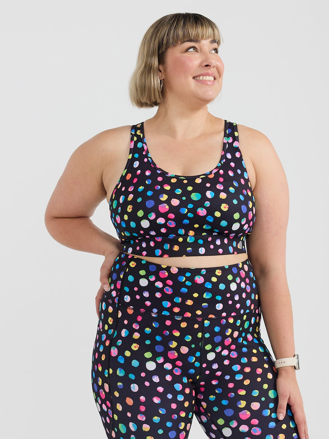 Night Polka Liberty Hookback Crop