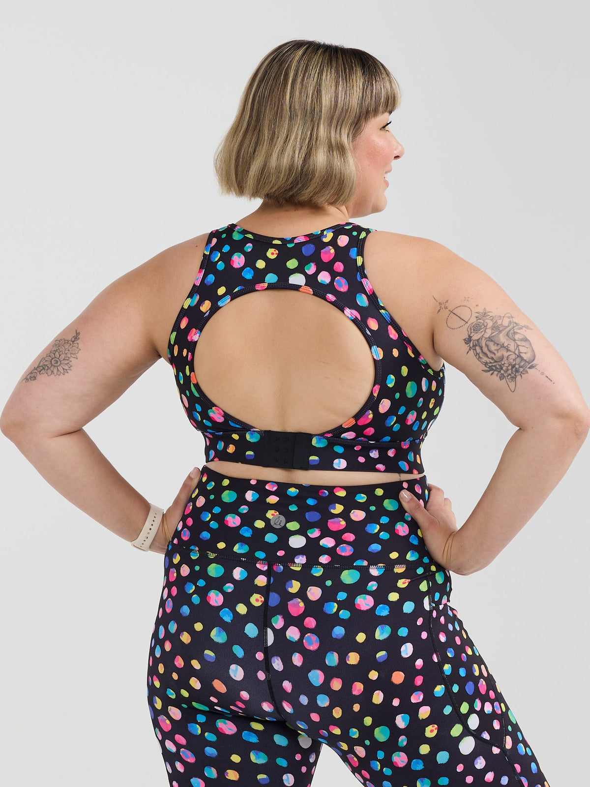 Night Polka Liberty Hookback Crop
