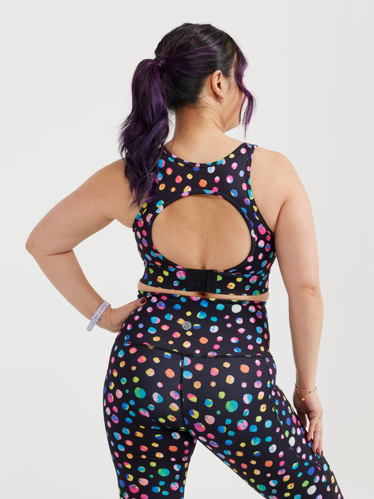 Night Polka Liberty Hookback Crop