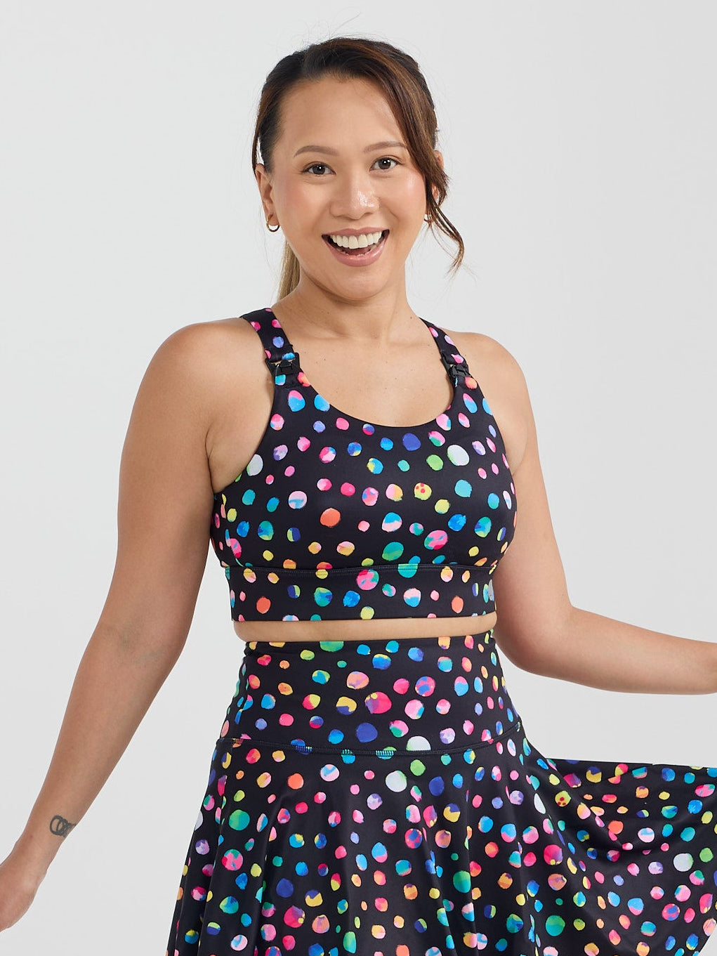Night Polka Liberty Hookback Nursing Crop