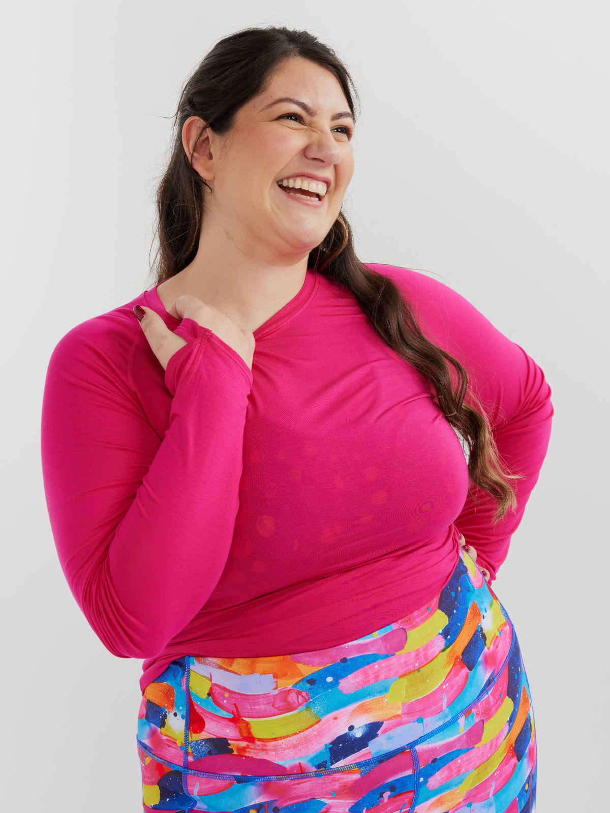 Studio Long Sleeve Top - Hot Pink
