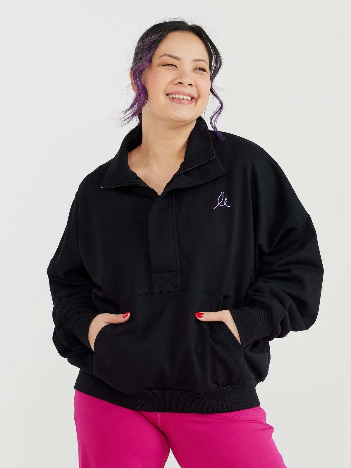 She Believed FlexiZip Sweatshirt - Black