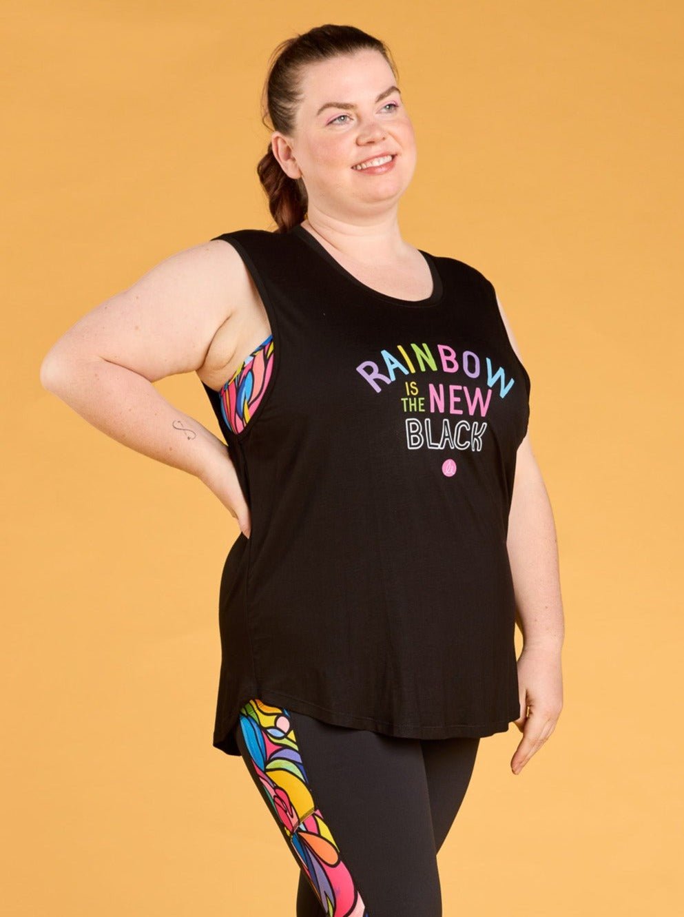 Active Curve Muscle Tank - ‘RAINBOW Is The New Black’