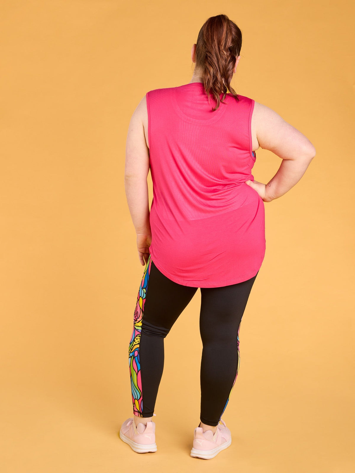 Active Curve Muscle Tank - ‘PINK Is The New Black’ - gym tank plus size