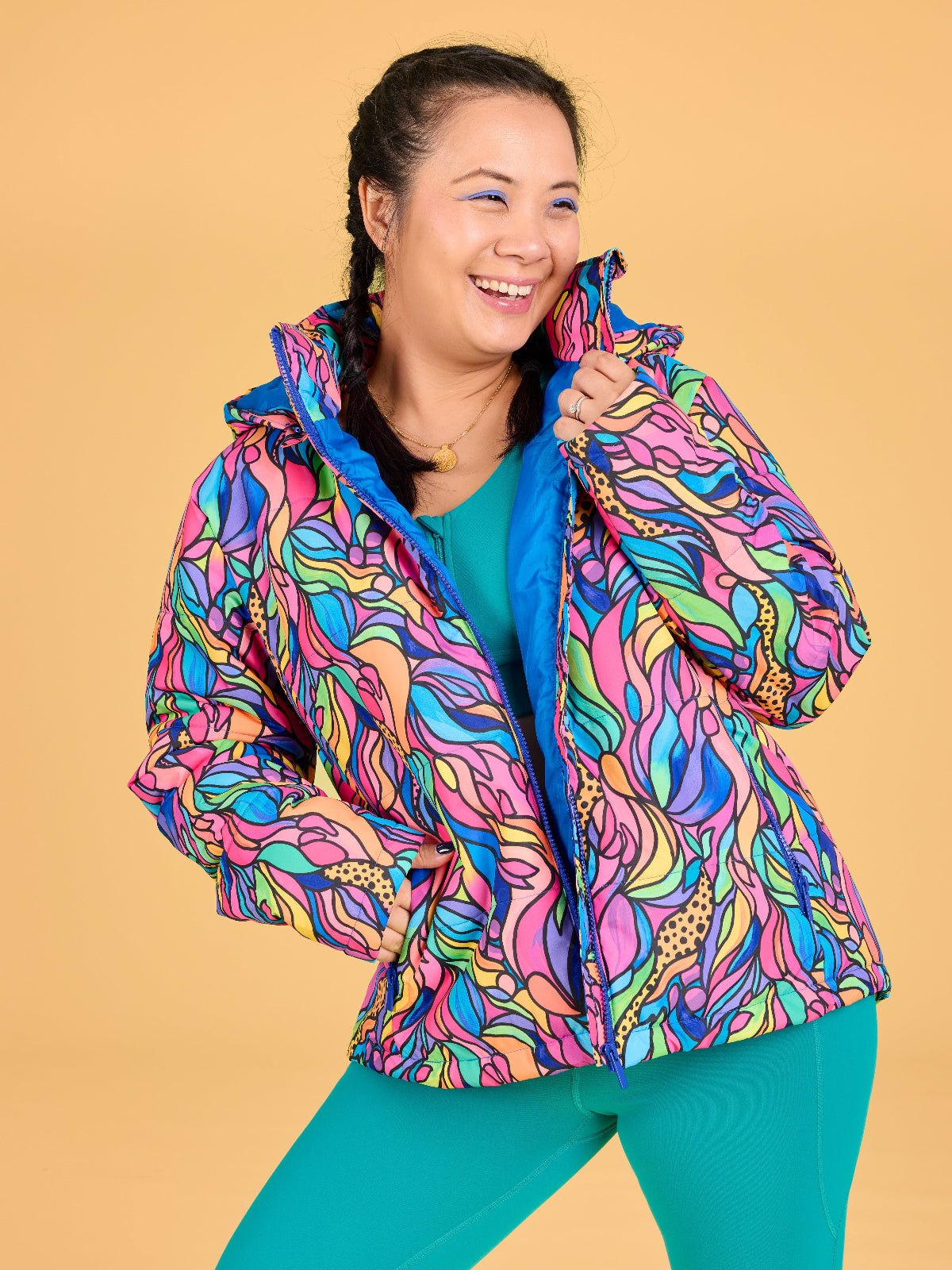 Amazon Kaleidoscope Hooded Puffer Jacket - waterproof lined fleece pockets