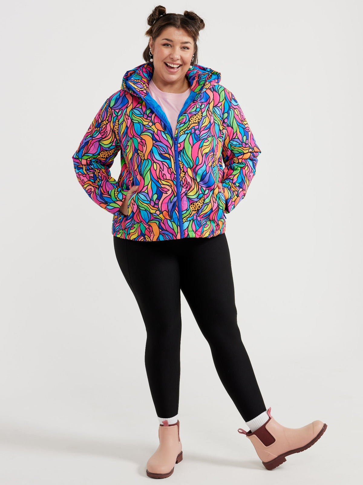 Amazon Kaleidoscope Hooded Puffer Jacket
