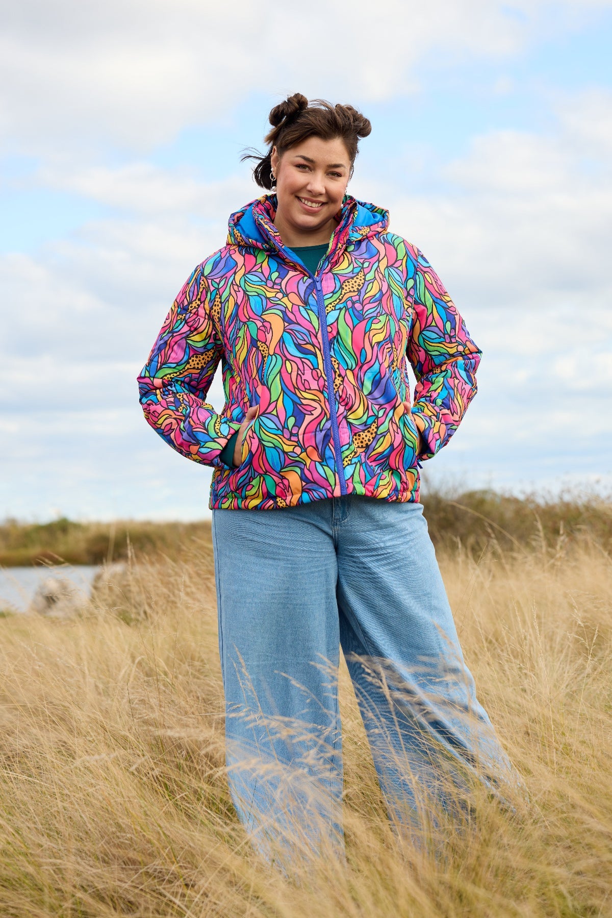 Amazon Kaleidoscope Hooded Puffer Jacket