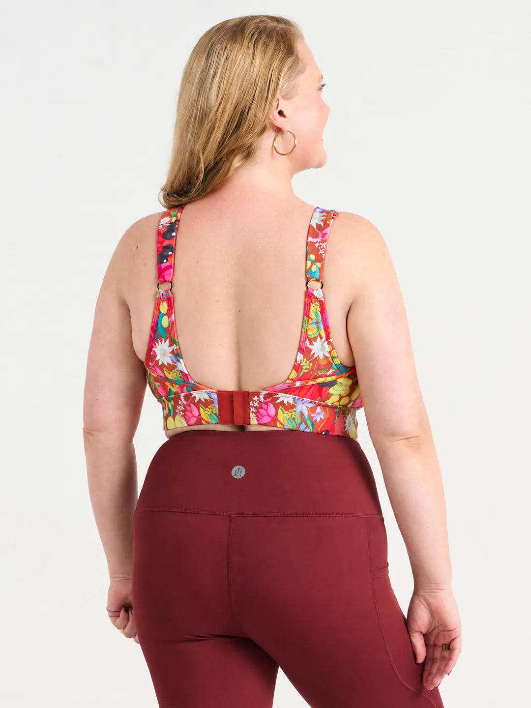 Australian Natives FlexiZip Crop - Ruby back view with convertible straps unclipped open back