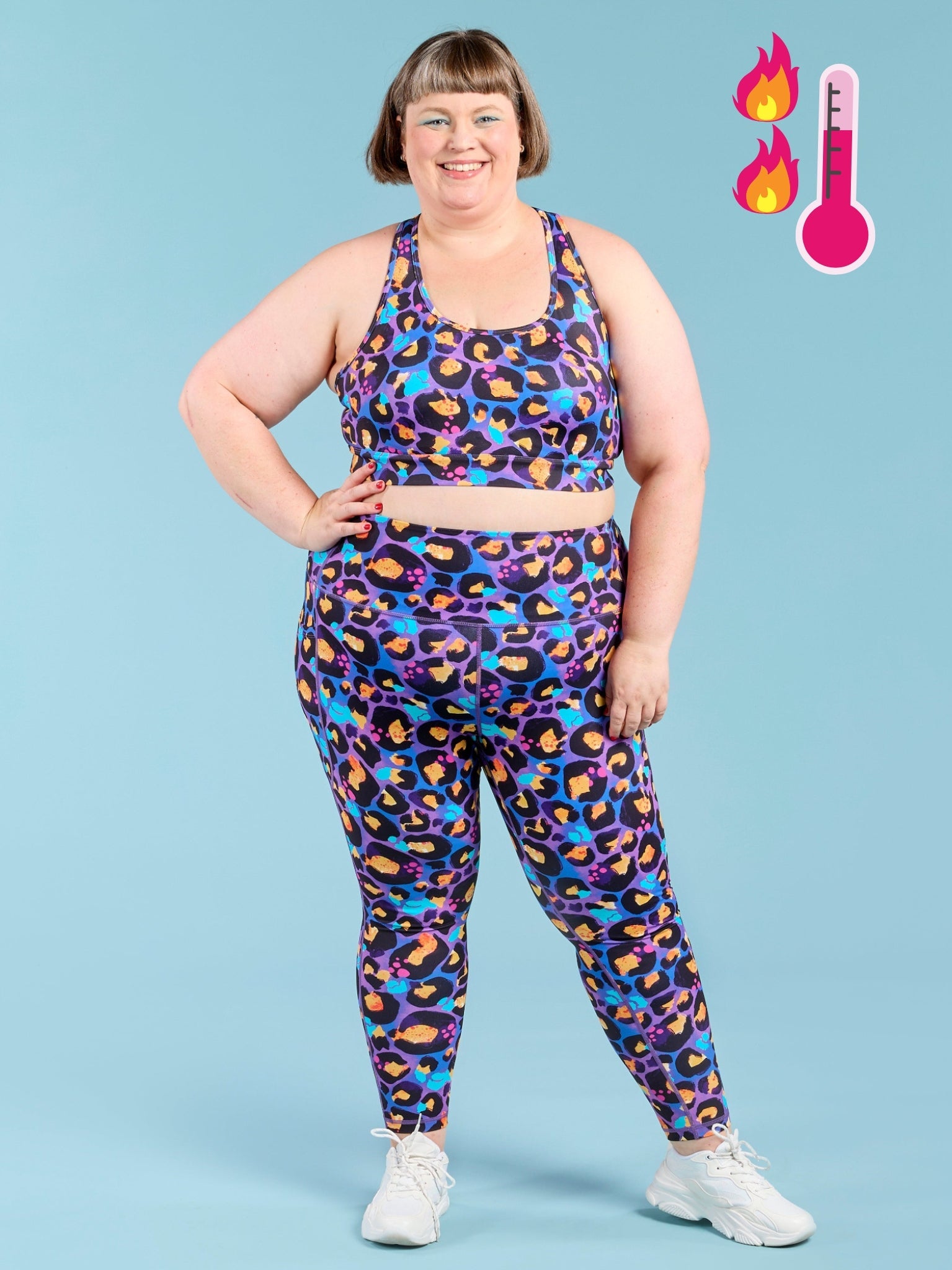 Berry Leopard Embrace Legging - 7/8 length - fleecy warm winter legging