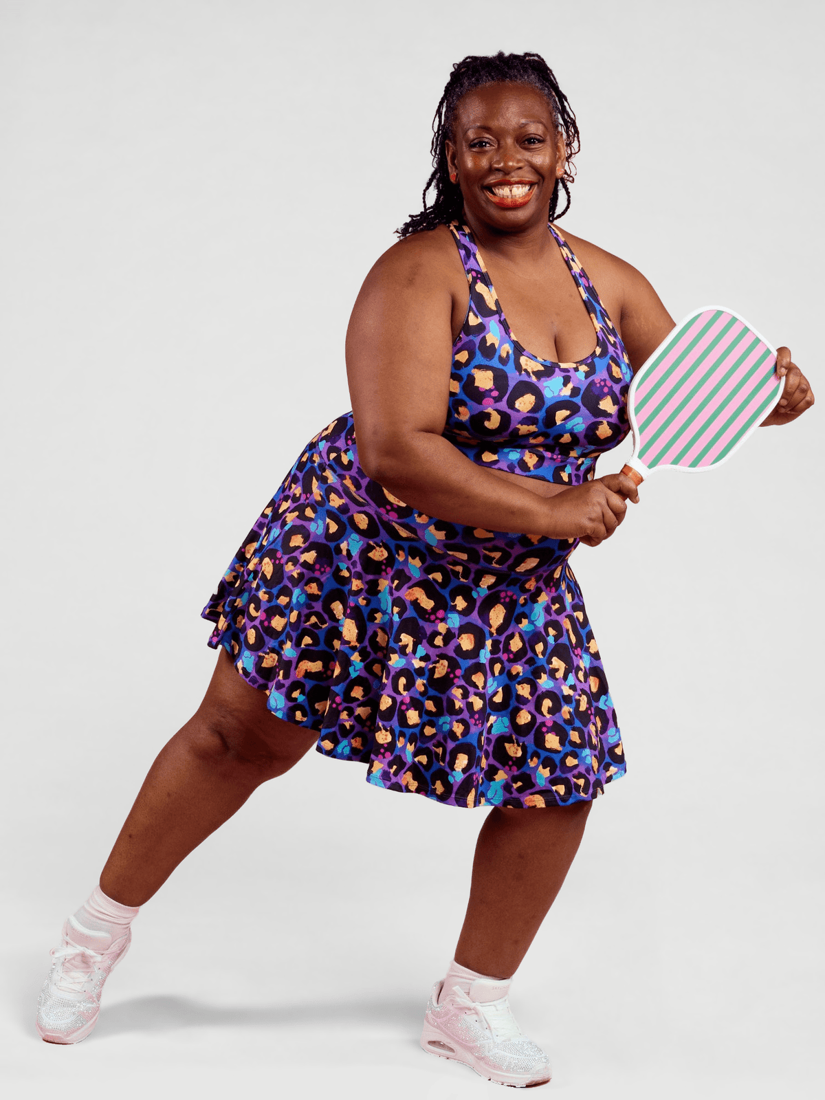 Berry Leopard Skort - a-line silhouette active wear, worn by Zee