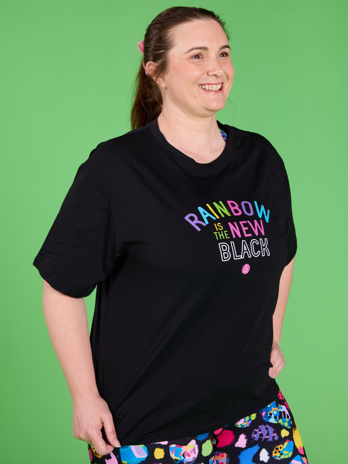 Black BoxFit Positivi-Tee - ‘RAINBOW Is The New Black’ - positive message t-shirts