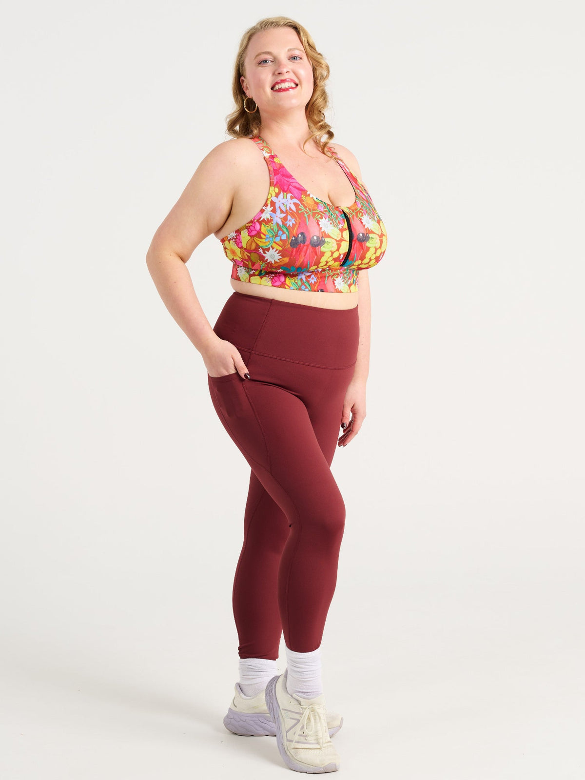 Cherry Choc SleekFit Legging, 7/8-length, worn by Ruby
