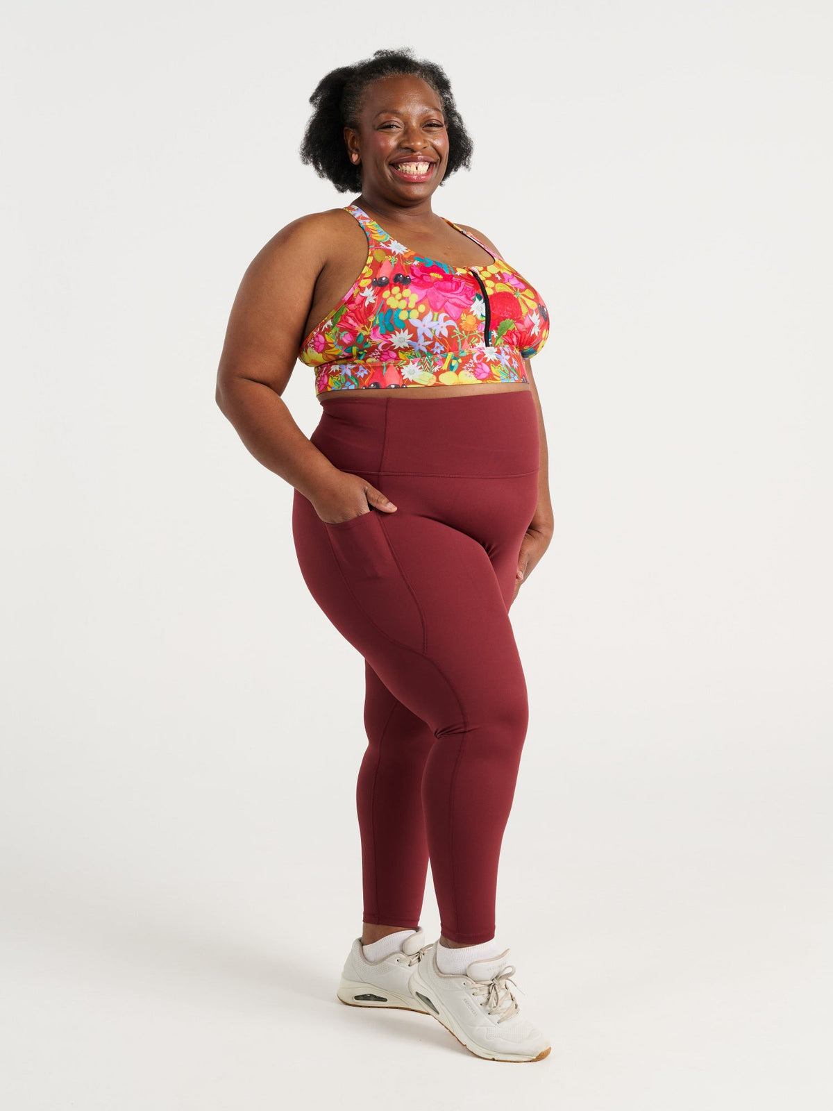 Cherry Choc SleekFit Legging, 7/8-length, worn by Zee