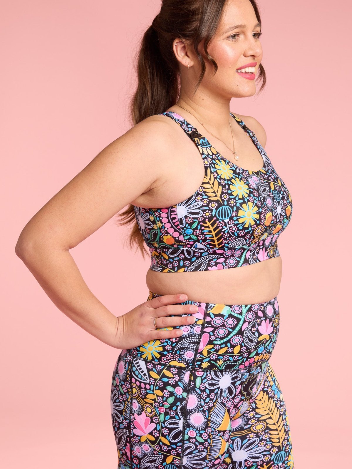 Coastal Wildflowers Liberty Hookback Nursing Crop - Nursing sports bra crop top