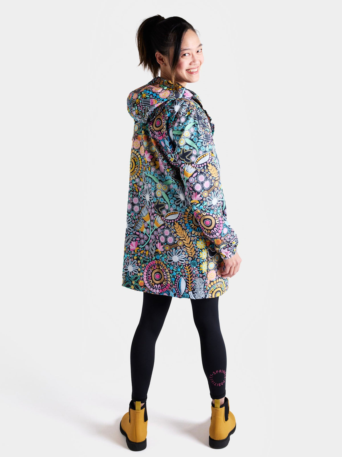 Coastal Wildflowers Longline Raincoat