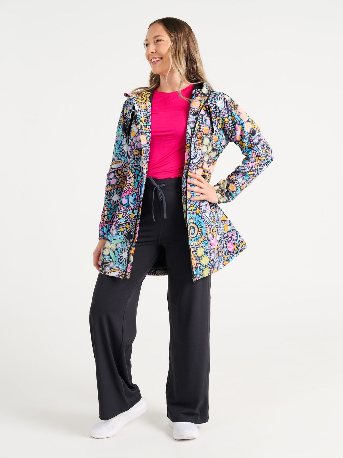 Coastal Wildflowers Longline Raincoat
