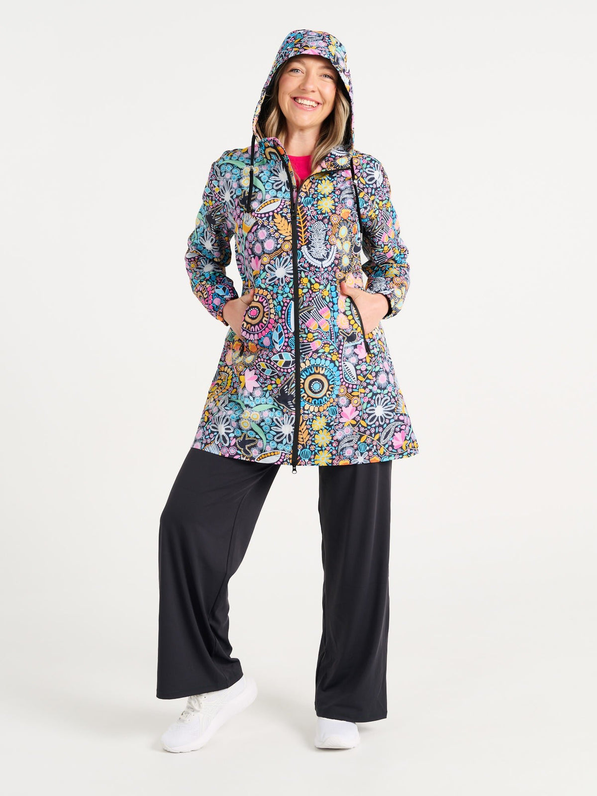 Coastal Wildflowers Longline Raincoat