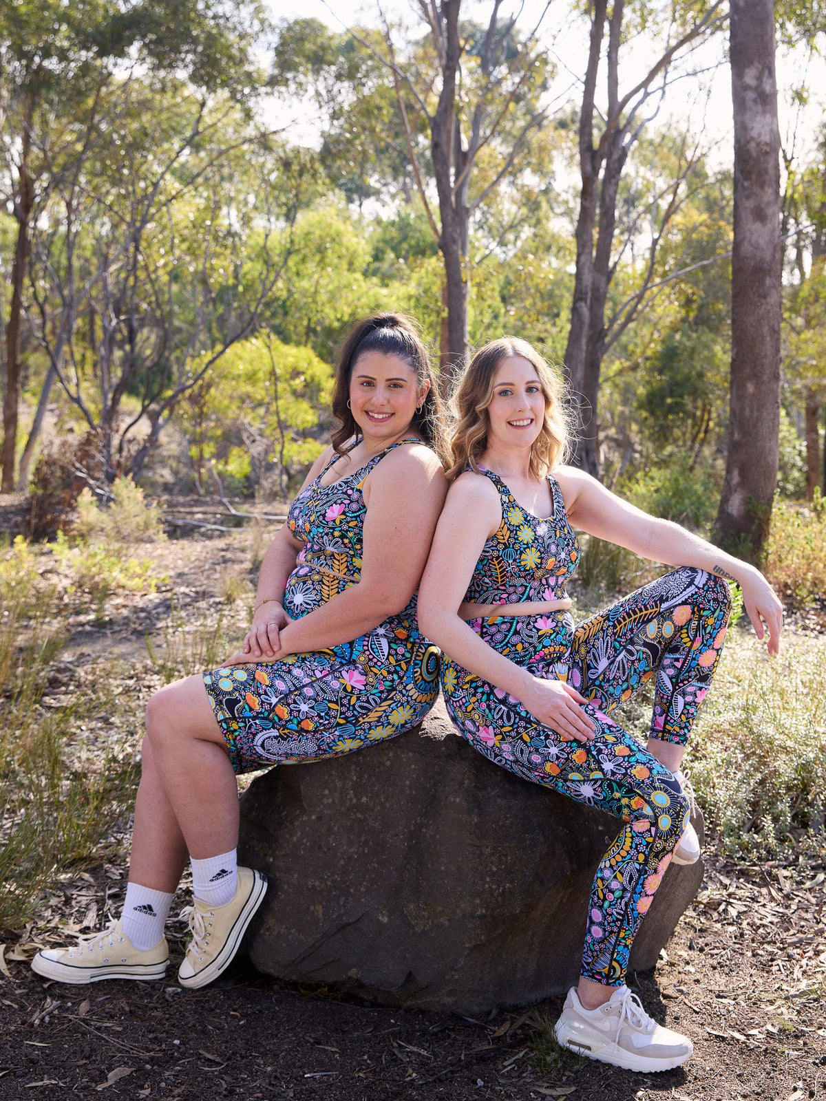 Coastal Wildflowers SleekFit Legging - 7/8-length - floral activewear made from recycled plastic bottles