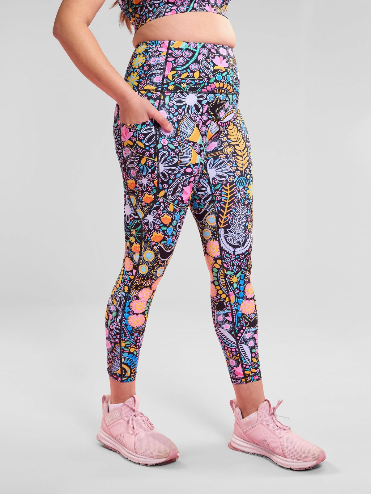 Coastal Wildflowers SleekFit Legging - 7/8-length