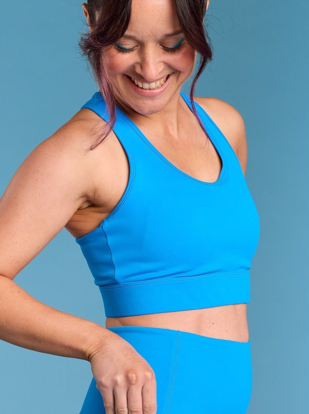 Cobalt Blue Ultimate Racerback Crop - Racerback crop made from recycled plastic bottles