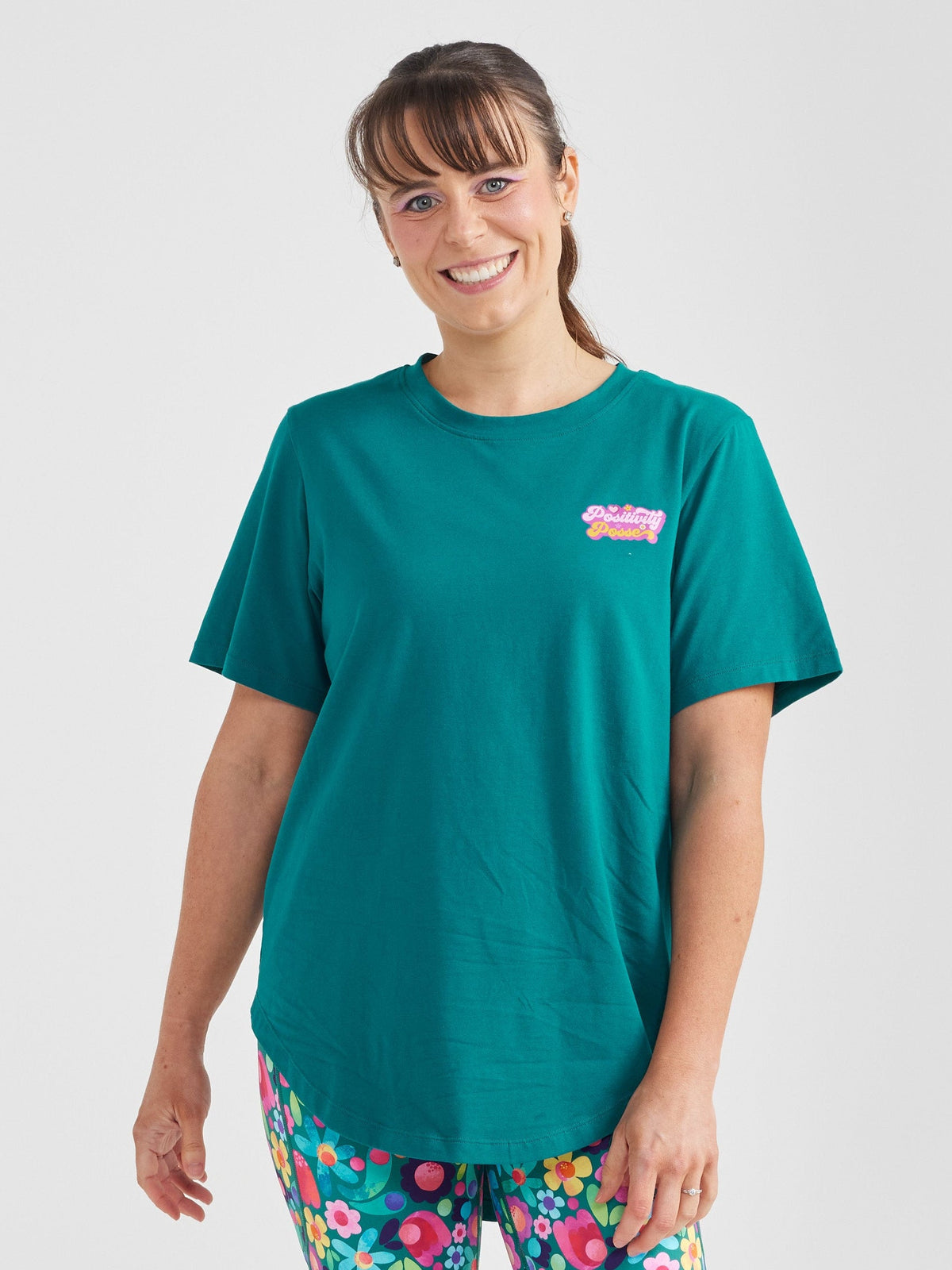 Dark Teal Active Curve Positivi-Tee