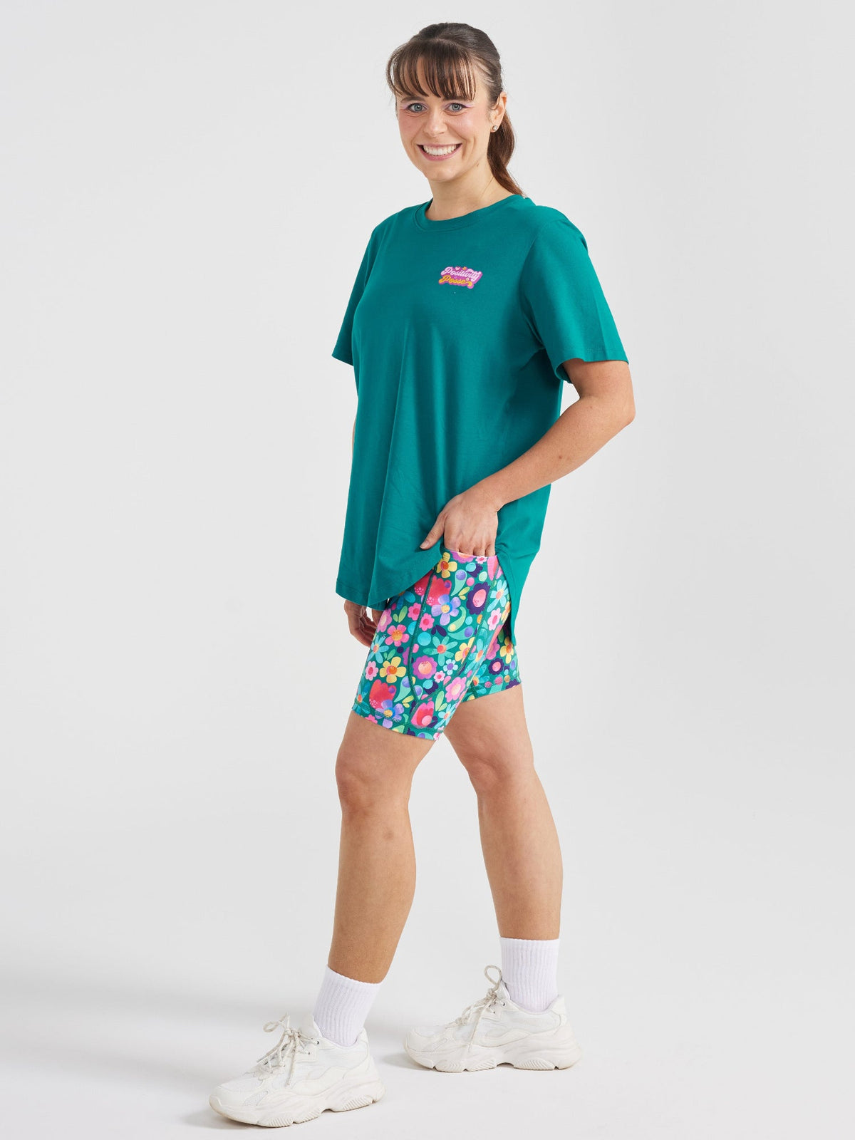 Dark Teal Active Curve Positivi-Tee