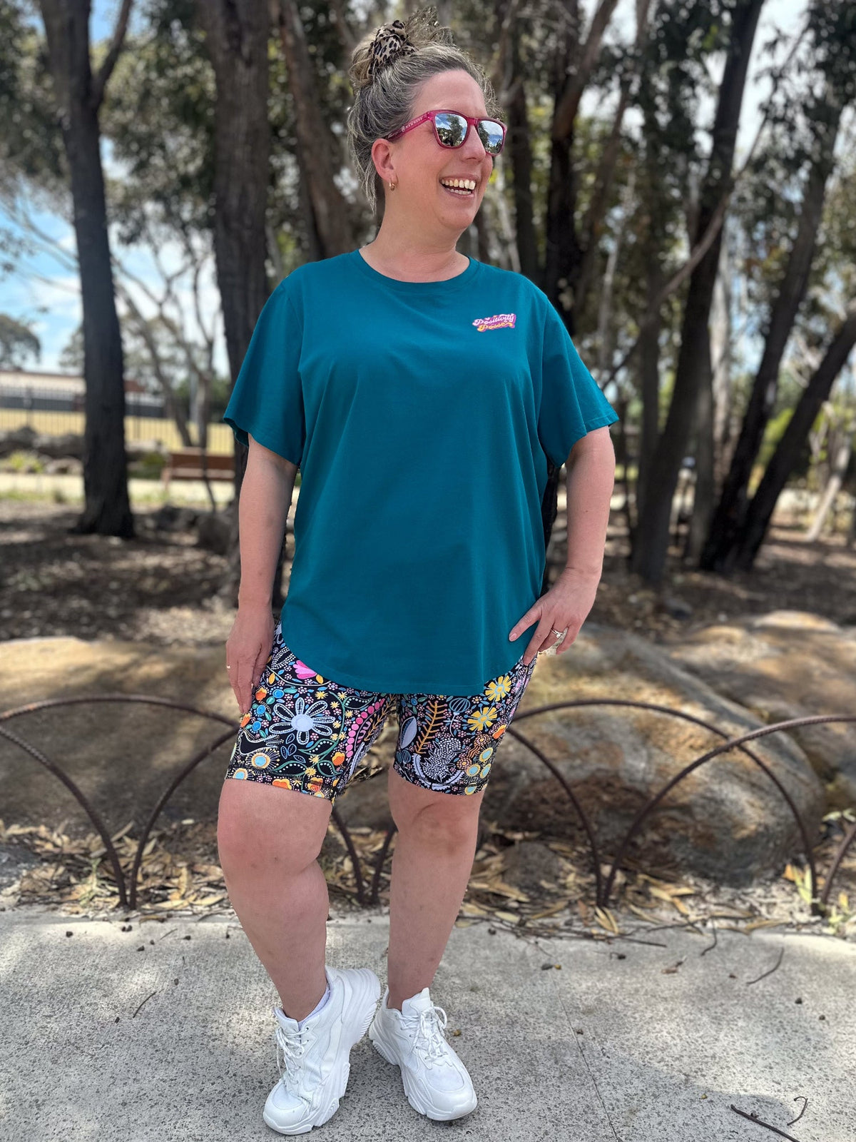 Dark Teal Active Curve Positivi-Tee