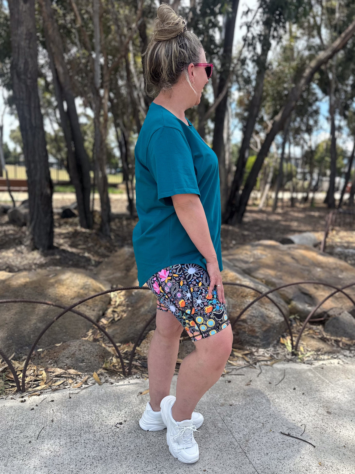 Dark Teal Active Curve Positivi-Tee