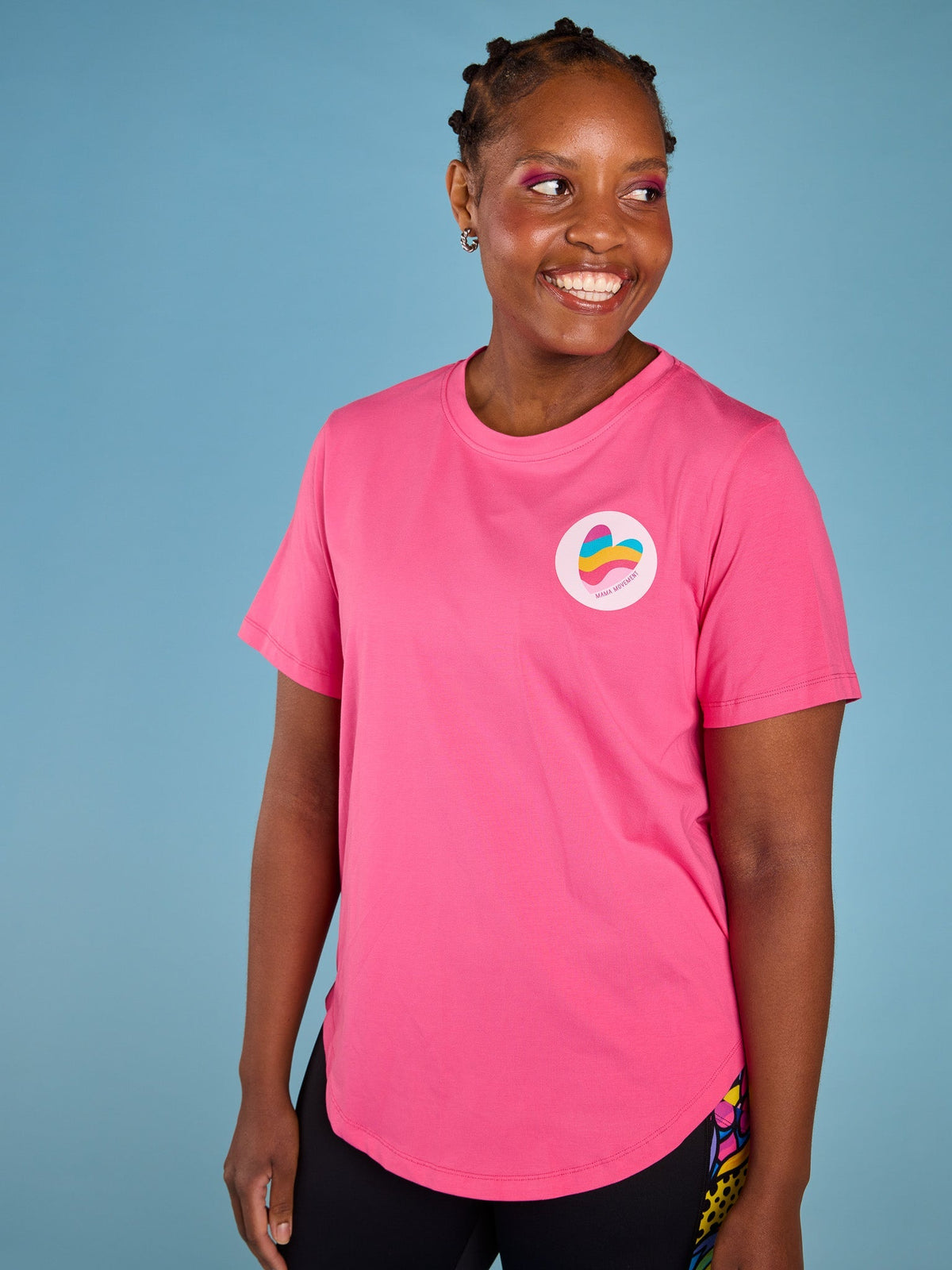 Dolly Pink Rainbow Heart Positivi-Tee - oversized organic cotton t shirt