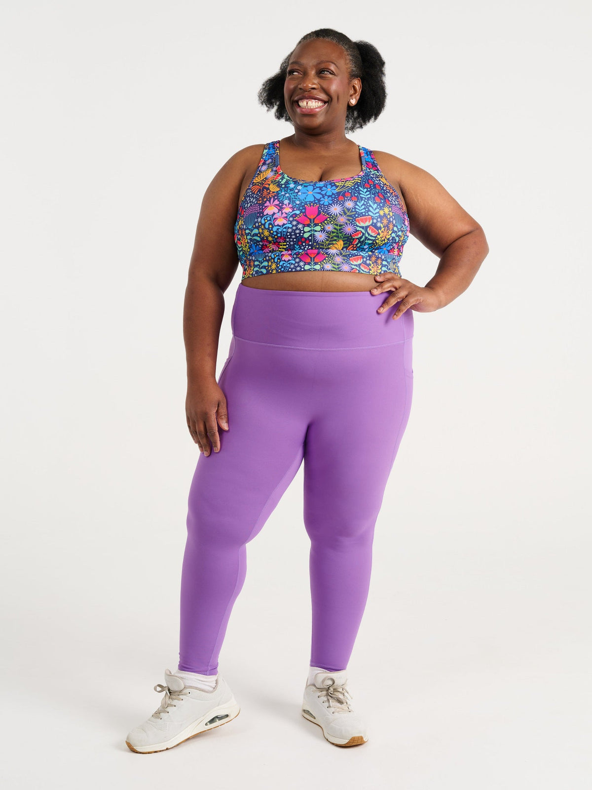 Dusty Grape SleekFit Legging, 7/8-length, worn by Zee