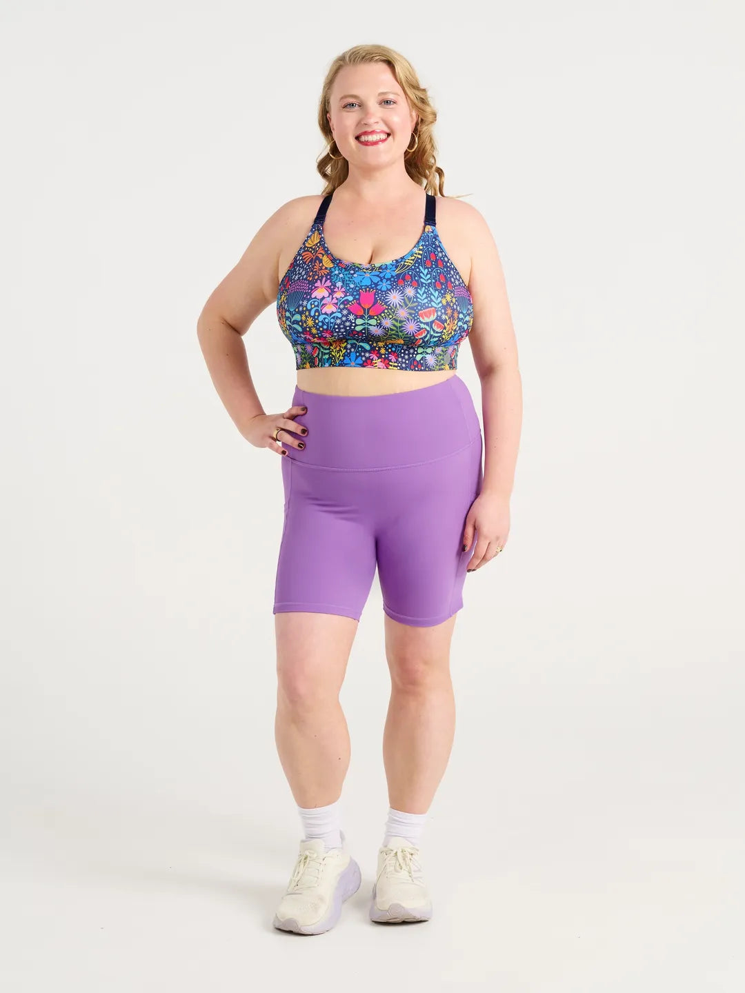 Dusty Grape SleekFit Shortie Bike Shorts, smooth crotch detail