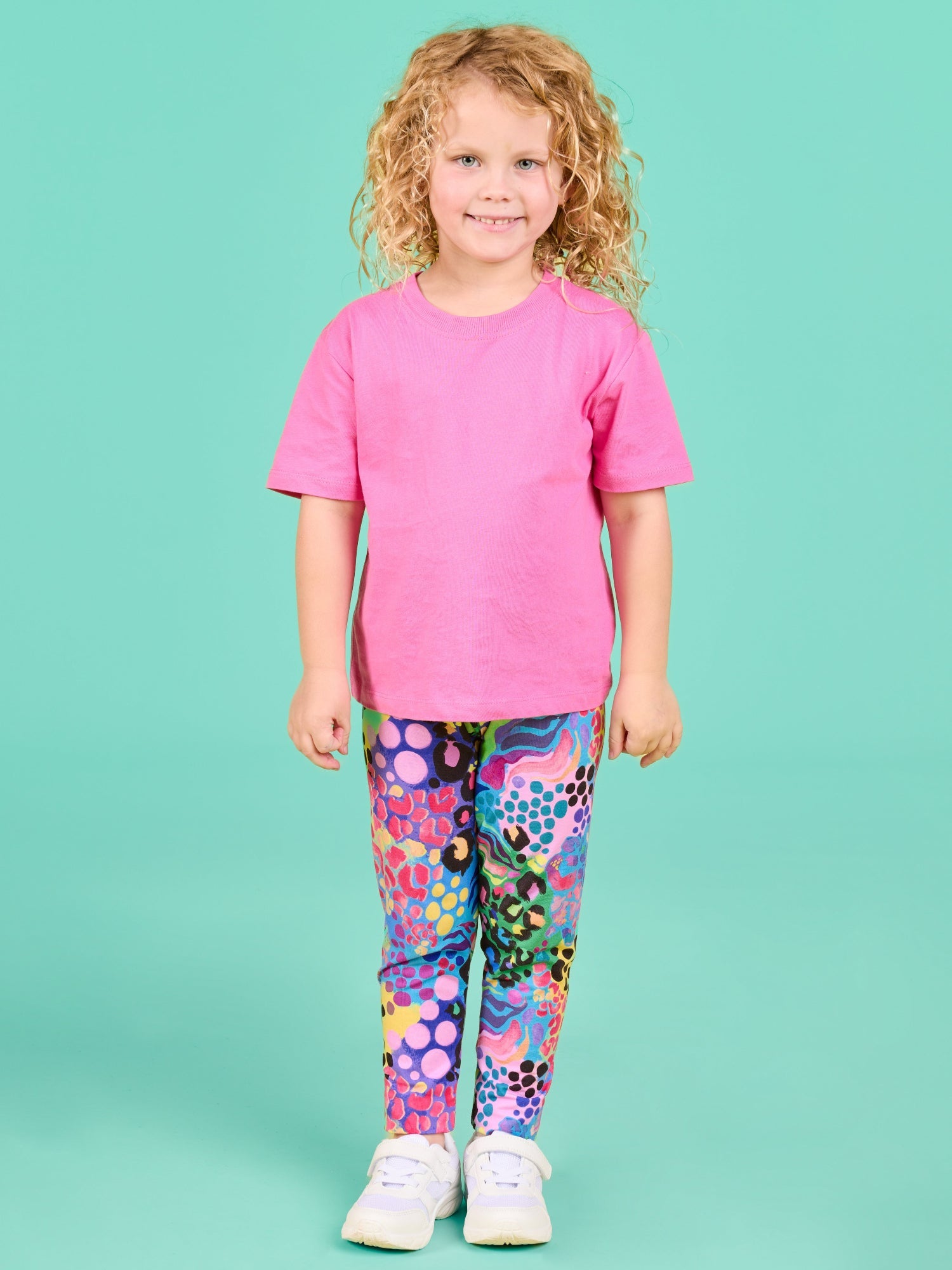 Electric Leopard - Bamboo Kids Leggings - Cozy childrens leggings, matching mum and daughter clothes