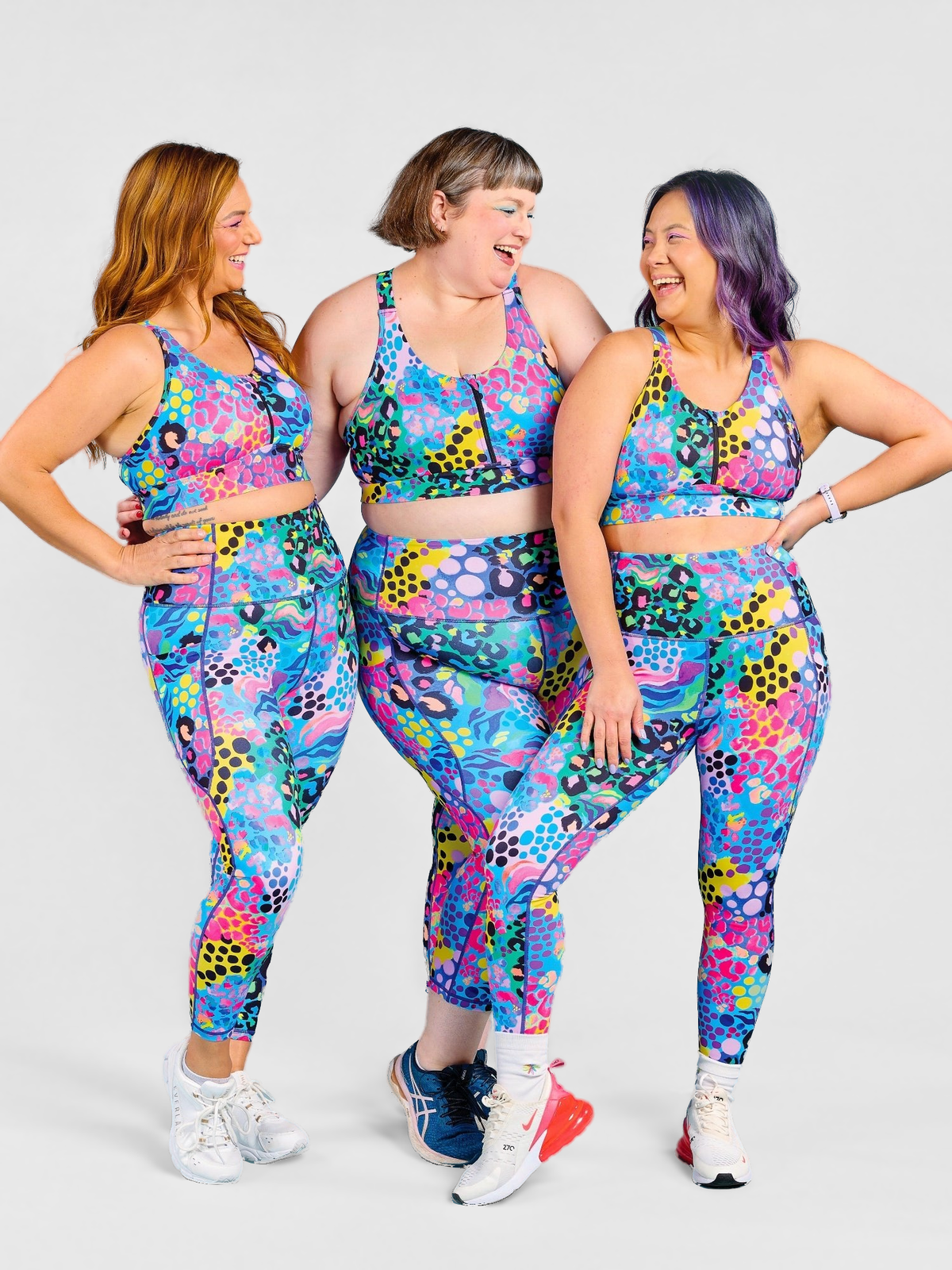 Electric Leopard Everyday Legging - 7/8 length - legging 7/8 high waist with pockets petite and plus size Kasey Rainbow