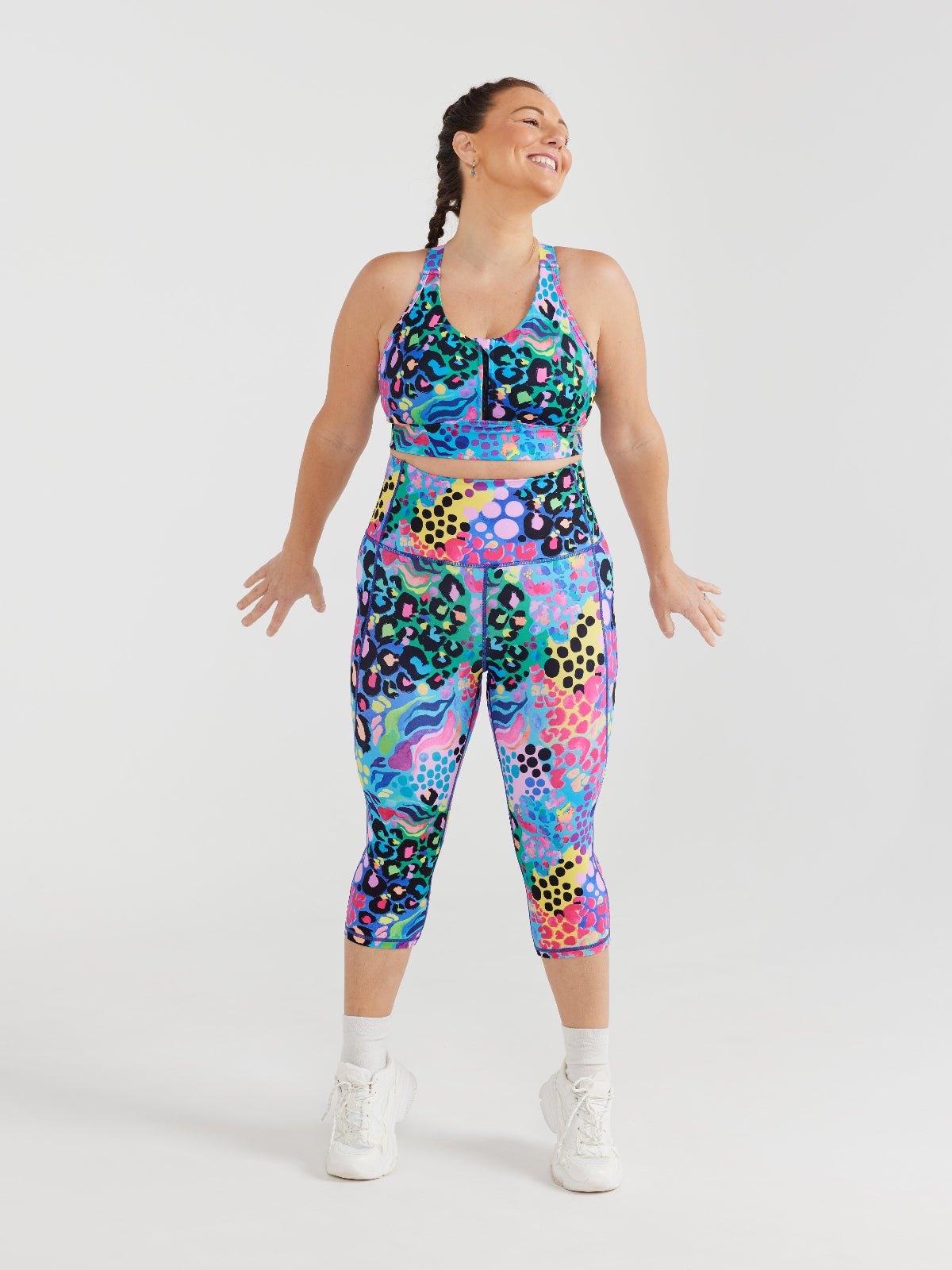 Electric Leopard Everyday Cropped Legging - 3/4 length