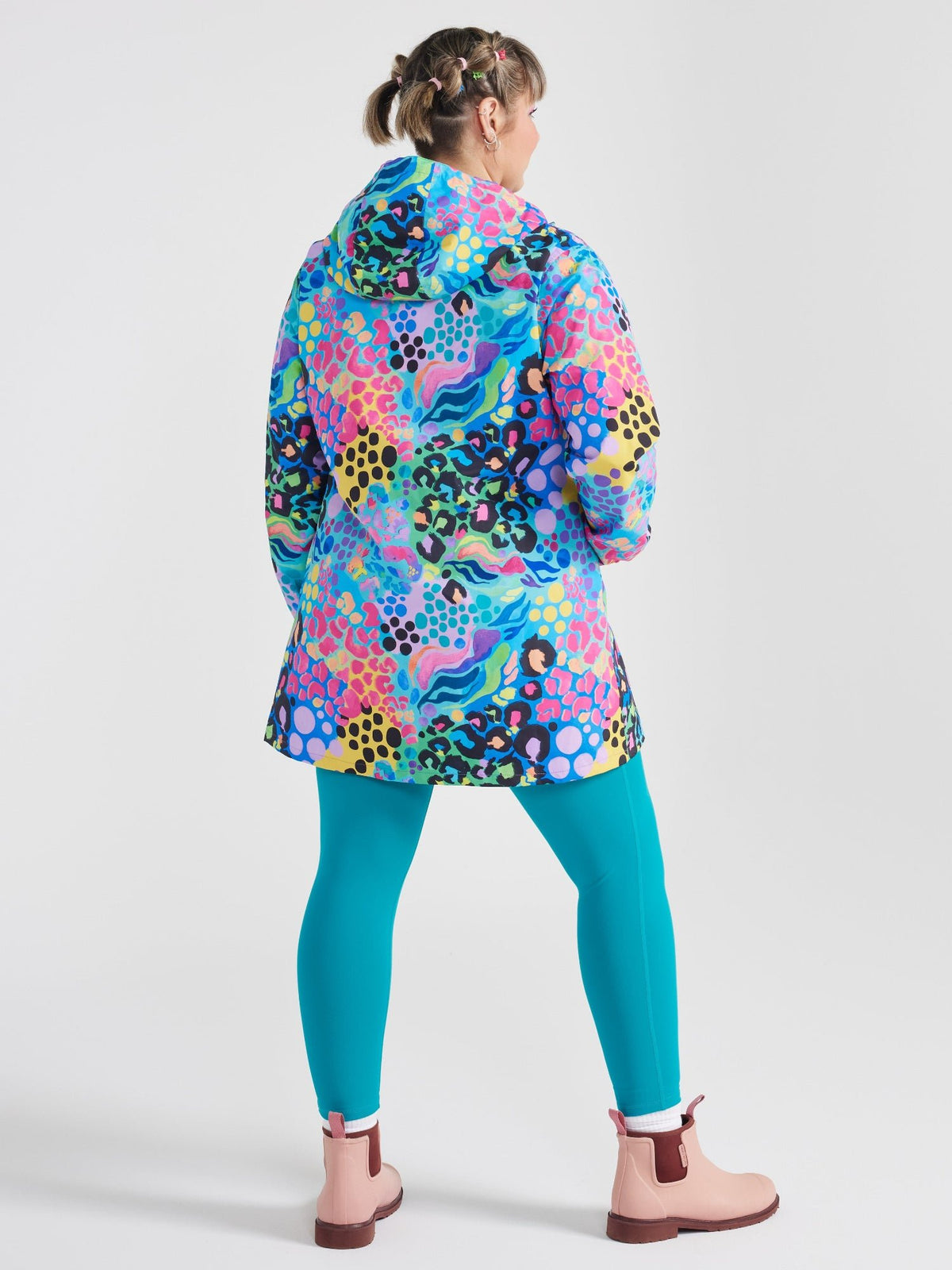 Electric Leopard Longline Raincoat